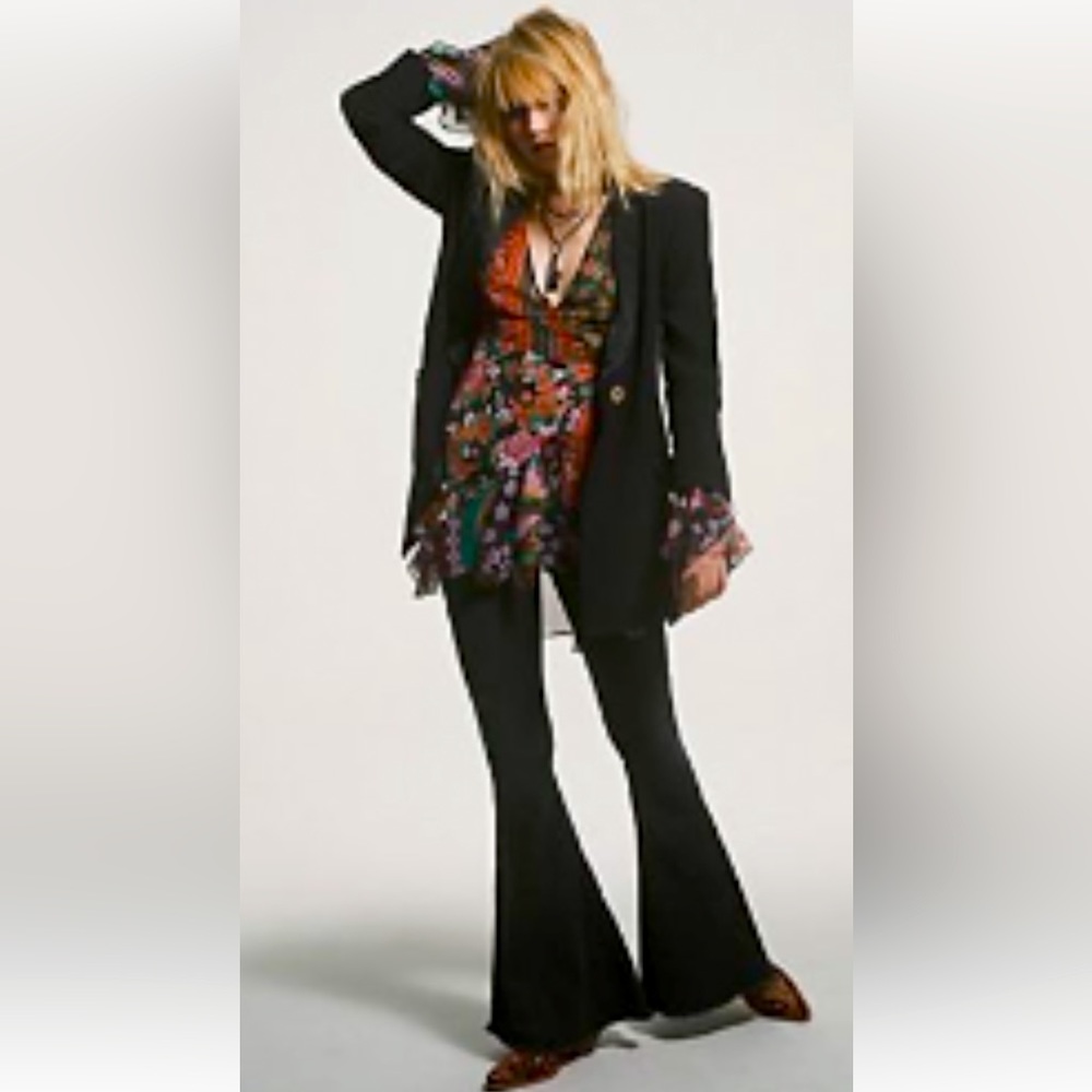 Free people denim super flare jeans a touch of retro raw hem